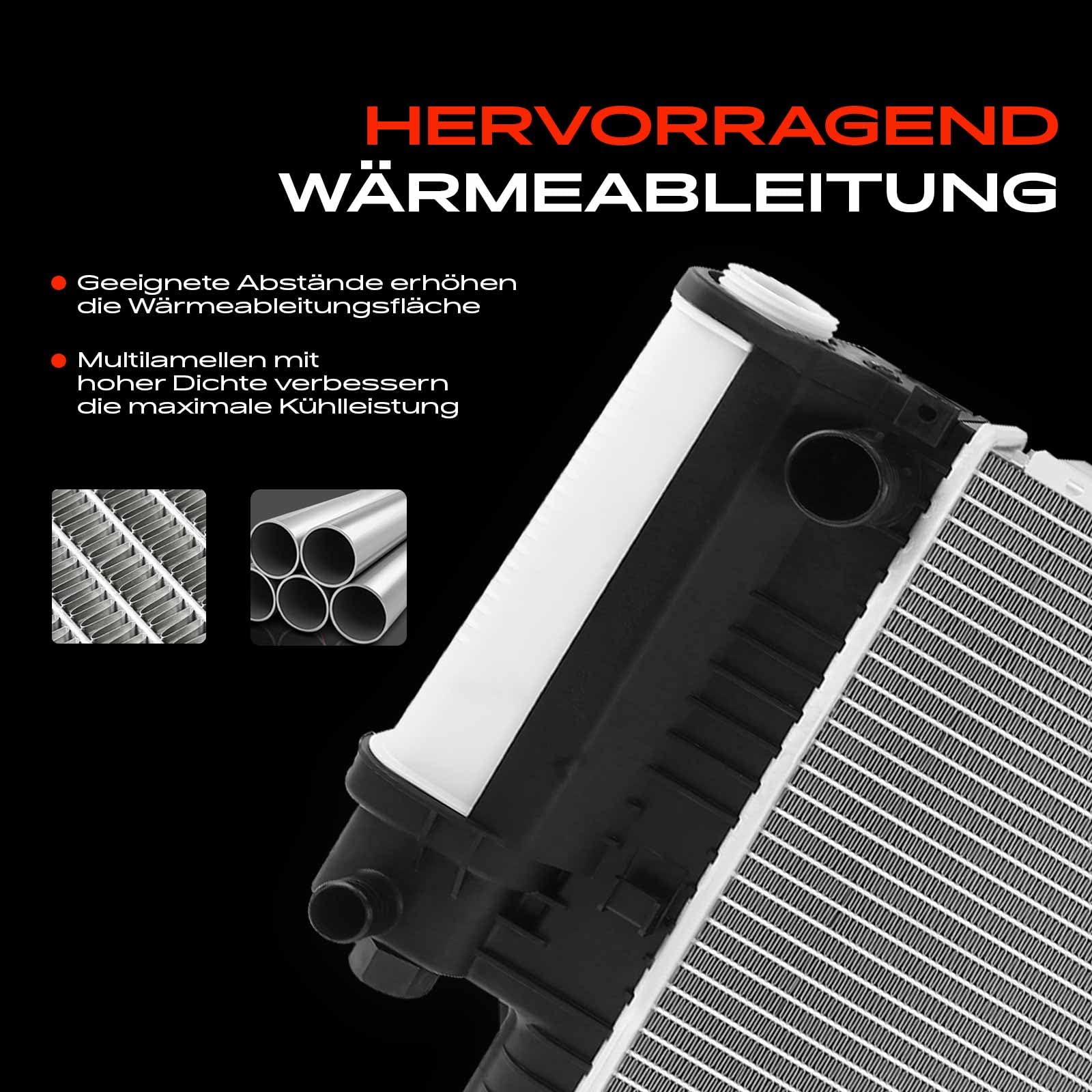 Frankberg Radiatore raffreddamento motore radiatore acqua cambio manuale | Compatibile con: Serie 5 E34, Serie 5 Touring E34