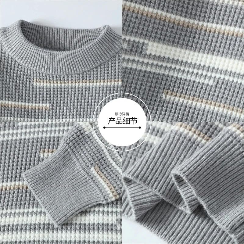 Men's Sweater O-Neck Knitted Long-Sleeve Warm Men Casual Sweaters Thicken Warm Pullovers Knitted Sweater Male3
