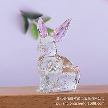 Amazon.co.jp: クリスタル うさぎの置物 ガラス置物 うさぎ