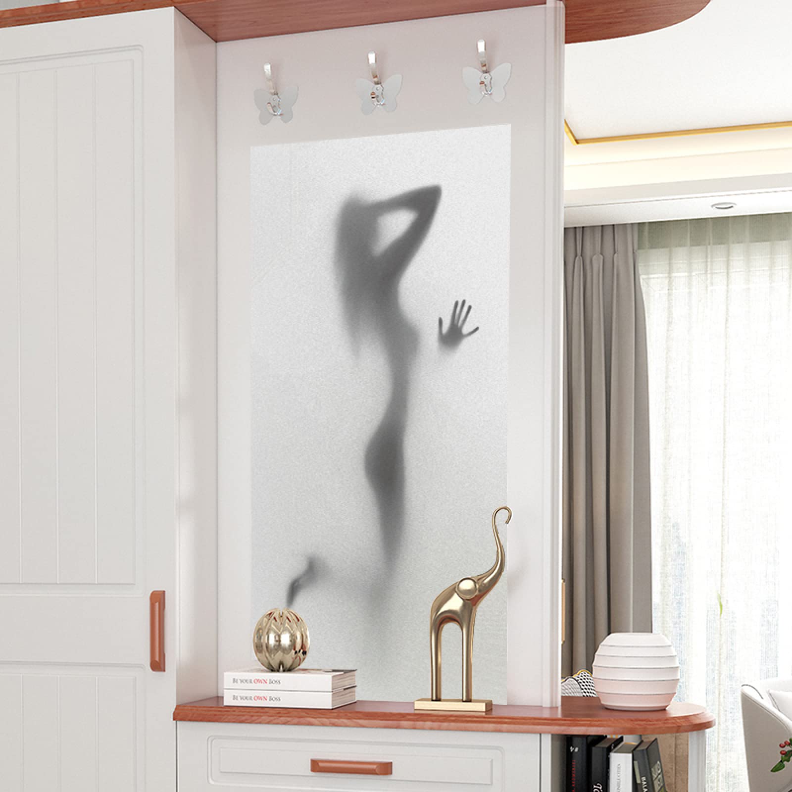 Fensterfolie Abstrakte Frauen Sichtschutzfolie Fenster Static Milchglasfolie Folie Fenster Sichtschutz Without Adhesive Klebefolie Fenster Home Office Fensterfolie Blickdicht 70x200cm
