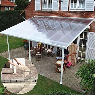 X1NGFU Polycarbonate Roofing Sheet,0.8mm Sunshine Board Rainproof House Plastic Cover,Outdoor Transparent Daylighting Panel,UV Protection Roofing Cladding Panel,for Shed Cover (W1xL2m(39x79in))