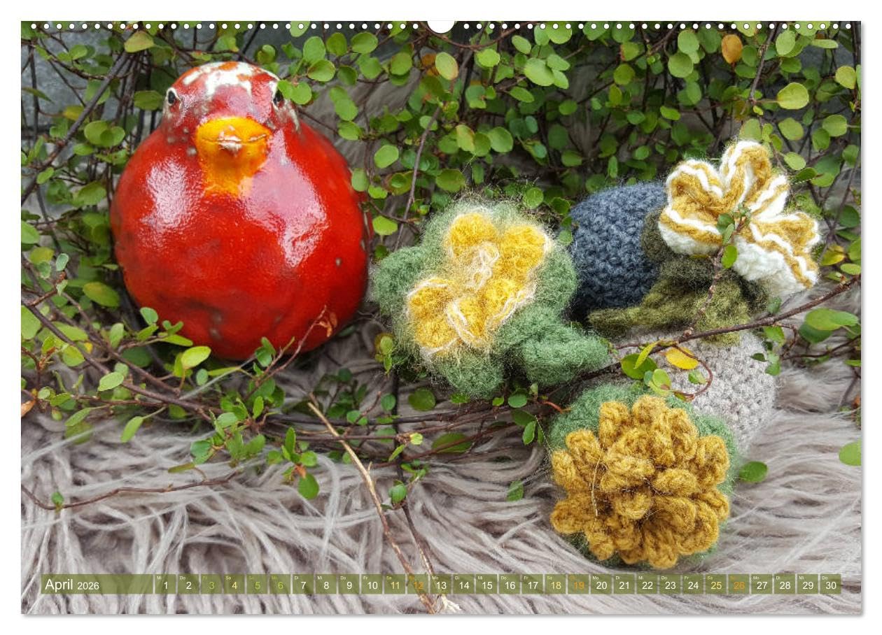 Häkelimpressionen - Gehäkelte Ideen für Haus und Garten (hochwertiger Premium Wandkalender 2026 DIN A2 quer), Kunstdruck in Hochglanz: Kreative und ... Häkeleien für jeden Monat. (CALVENDO Hobbys)