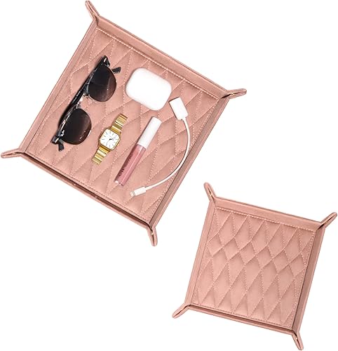 Benevolence LA Juego de 2 bandejas de perfume para tocador, bandeja de joyería, bandeja de tocador, bandeja de valet, bandeja de perfume, bandeja