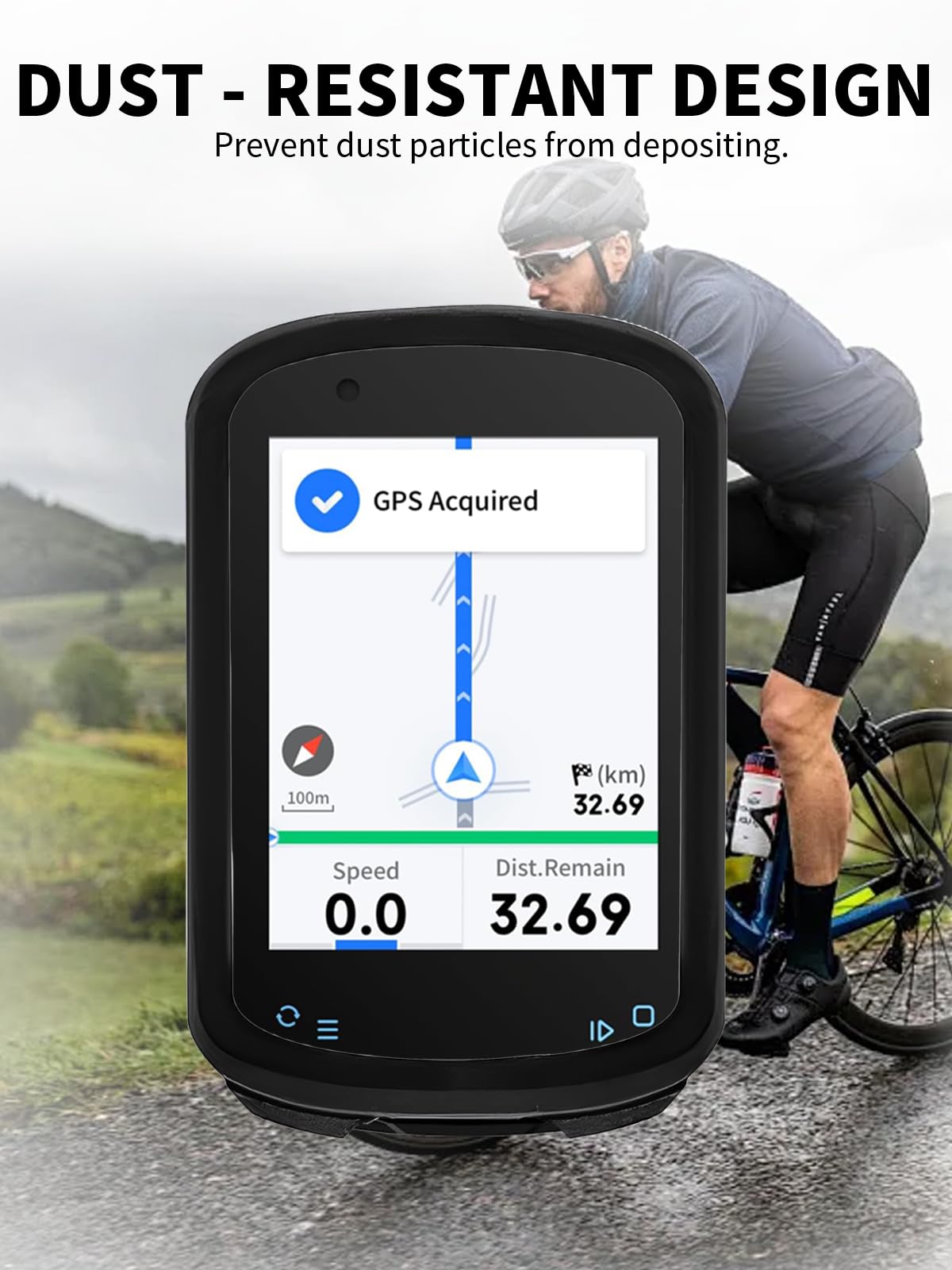 Pokrowiec na komputer rowerowy Geoid CC600 GPS, silikonowe etui ochronne z miękkim ochraniaczem ekranu - odporne na wstrząsy, przyjazne dla skóry i wodoodporne dla zwiększonej trwałości, czarny