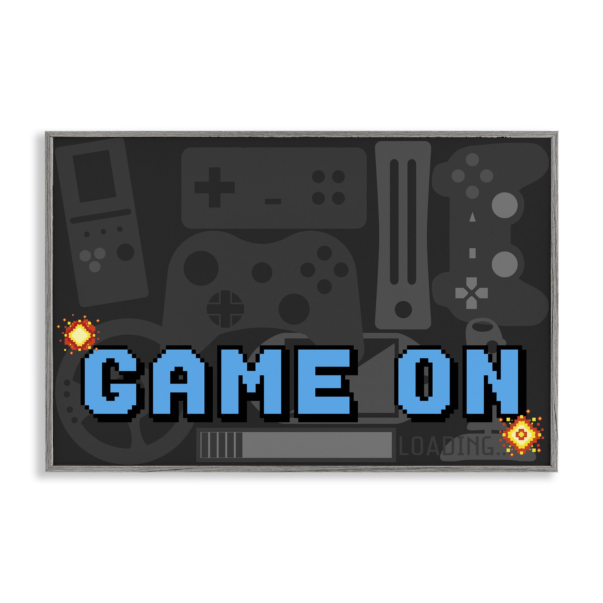 Game On Arcade tableau giclée encadrée Stupell Industries décoration grise