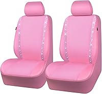 Vista 34 de CAR PASS - Juego de fundas de asiento para auto, cuero sintético impermeable con diamantes de imitación brillantes, para interior, universal, tiras
