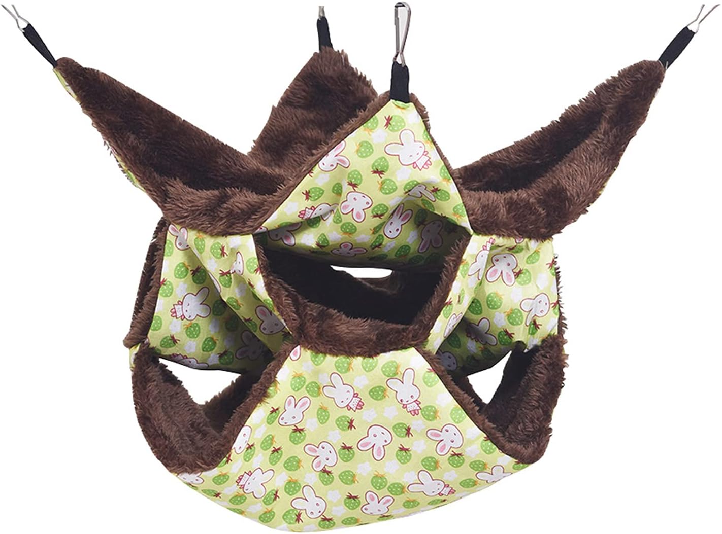 JISSBON Pet Small Animal Hanging Hammock,Small Animals Warm Plush Triple Bunkbed Cage Hanging Hammock,Warm Hammock for Parrot Ferret…