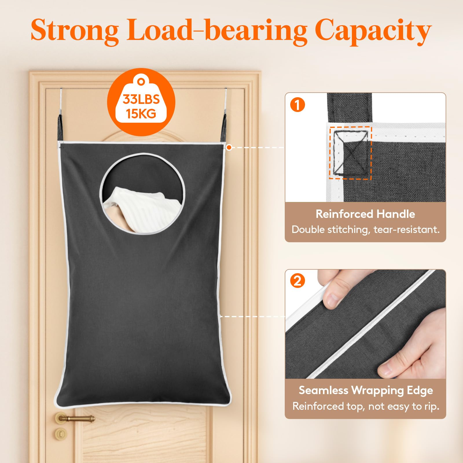 Lifewit Panier à Linge Autoportant 100L, Grand Panier à Linge Pliable Et Imperméable Avec Poignées Facile Transporter, Corbeille A Linge Pour Vêtements, Serviettes, Jouets, Couvertures, Gris