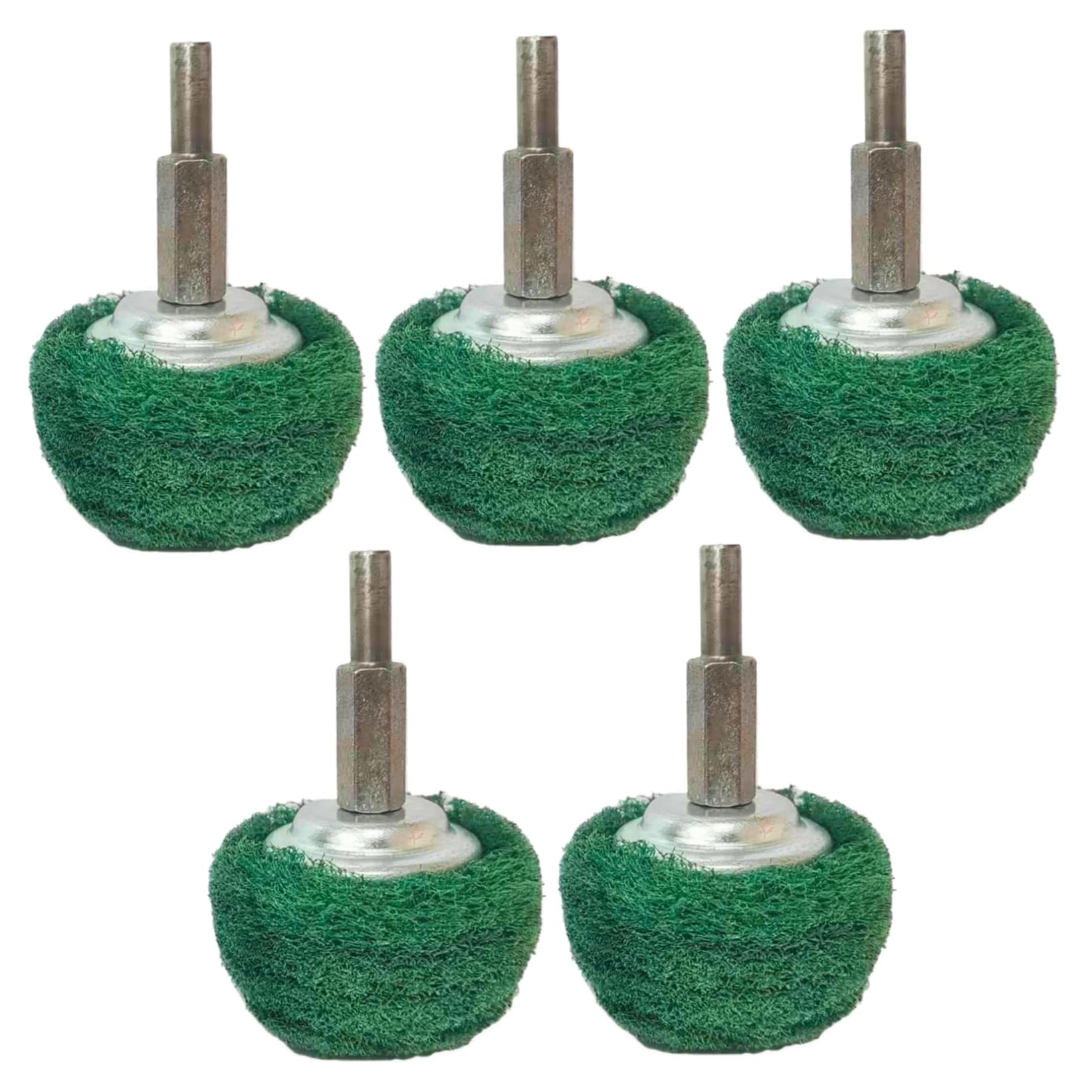 5Pcs Polishing Wheels for Drill, Drill Buffer Polisher Attachment, Non-Woven Abrasive Buffing Pads, Polishing Ball with Shank for Polishing Scrubbing and Cleaning Surface