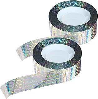 Bird Scare Reflective Tape, 295 Feet (2 Rolls), Double-Sided Reflective, for Repelling Sparrows and Woodpeckers, Suitable for Outdoor Use in Homes, Gardens, Farms, Orchards,Outdoor