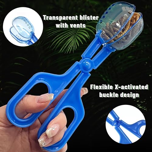 Miniatura 3 de Paquete de 3 abrazaderas de alimentación de reptiles, pala de excremento de reptiles, herramienta de alimentación y limpieza de reptiles, abrazadera