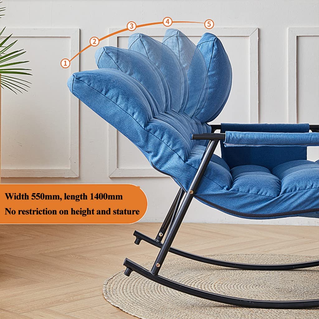 Silla mecedora Lazy Lounge con reposapiés, sillón tapizado de tela, sillón de respaldo alto, silla giratoria