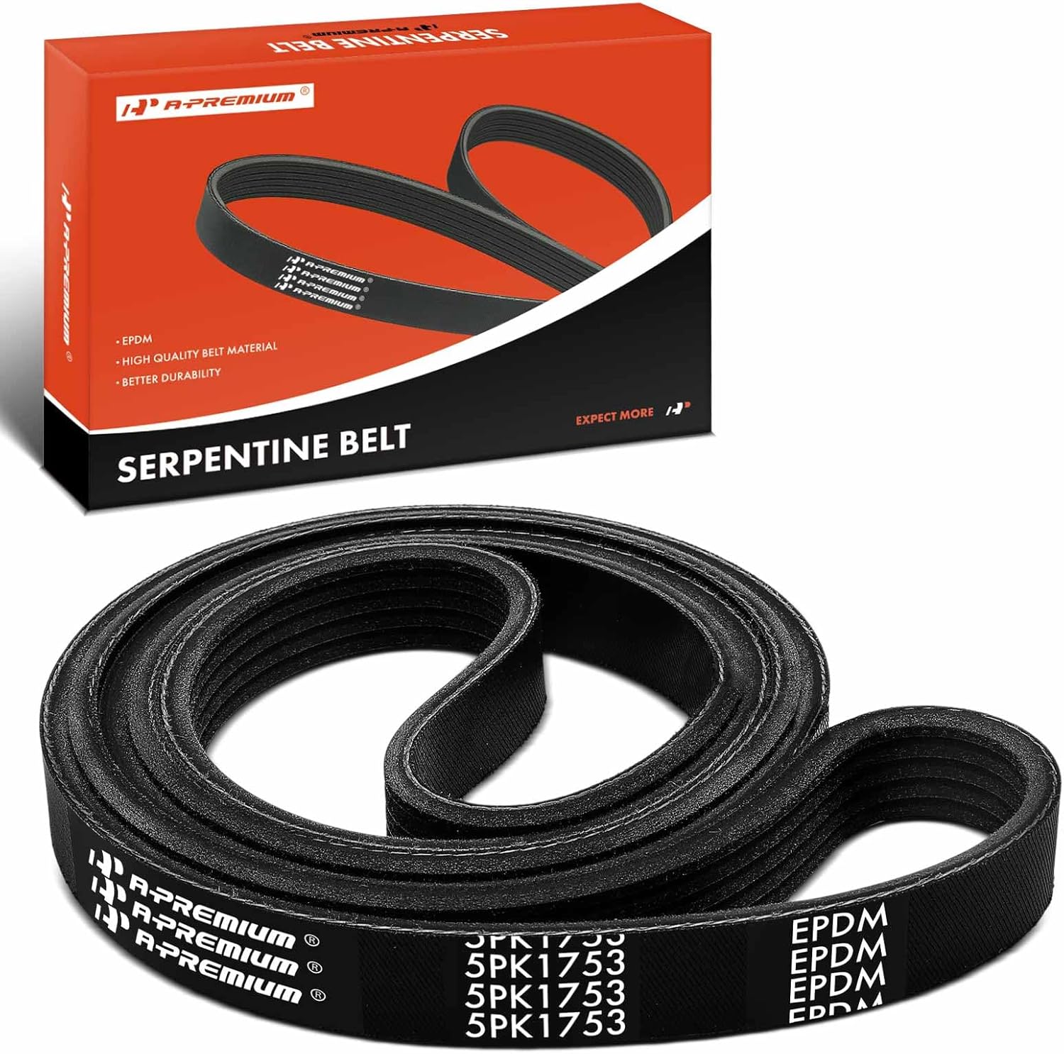 A-Premium 69.01 In Engine Serpentine Belt Compatible with Chevrolet, GMC, Cadillac & Buick Cars - Equinox, Malibu, Camaro, Colorado, Traverse, Blazer, Terrain, Canyon, Acadia, CTS, ATS, CT6, Envision