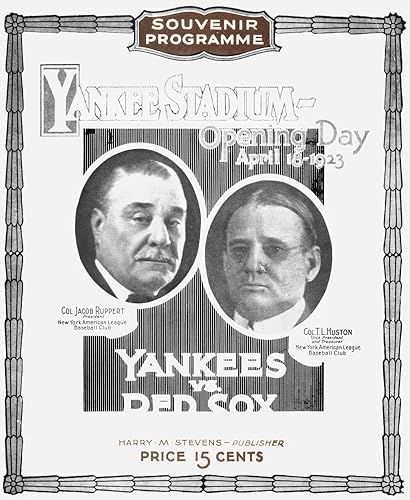 Programa de Béisbol 1923 Ncover Of The Program for The First Game Jugado en el Yankee Stadium en el Bronx Nueva York City 18 Abril 1923 Entre los