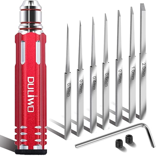 Prime Model Scriber Gundam - Cincel para herramientas de corte de resina tallada en resina, cincel modelo con 7 cuchillas (0.10.20.40.60.81.00.079