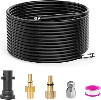 StoneBanks 10 m Pressure Washer Drain Pipe Hose Cleaning Kit Replacement for Karcher K2-K7, Bosch, Lavor,Sewer Jetter Hose with Jet Nozzle 180Bar