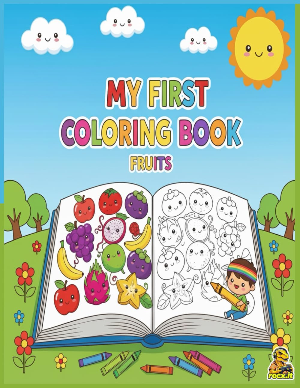 my first coloring book: fruit