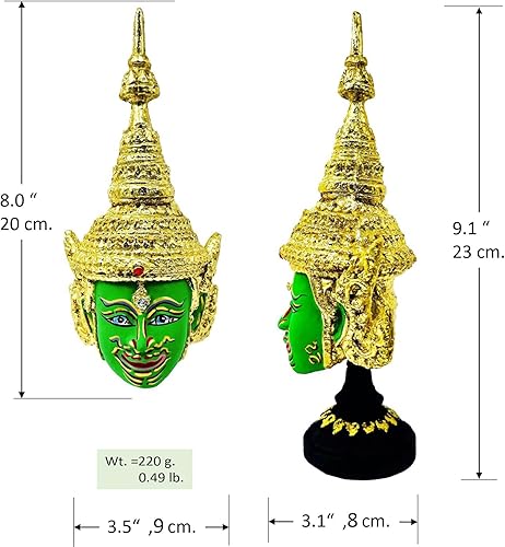 Miniatura 6 de BUDDHO Máscara tailandesa de Khon, esculturas tailandesas, drama ramayana, coleccionable, decoración tailandesa, manualidades, decoración, figura de