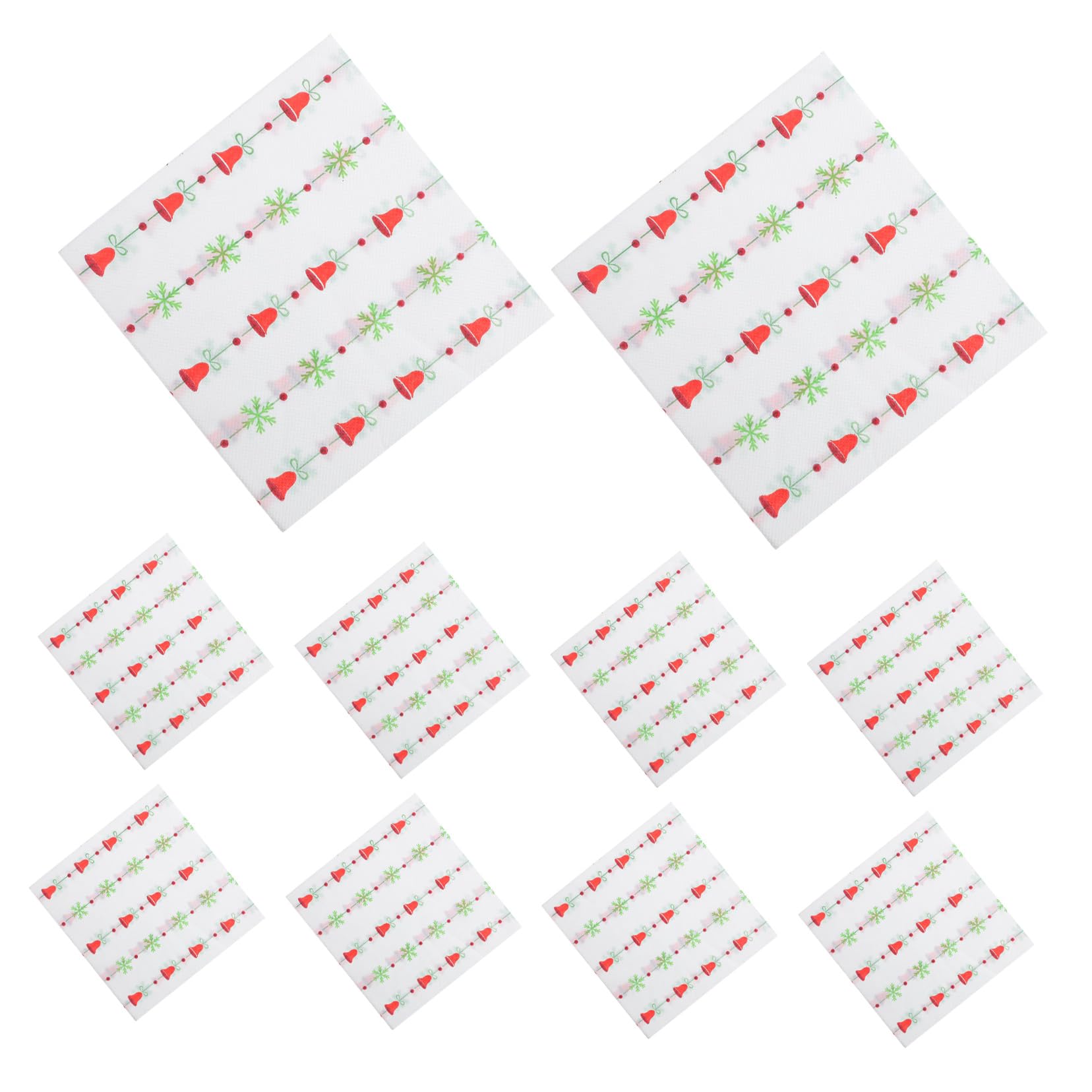 BESTYASH 120stücke Weihnachtspapierservietten mit Glockenmuster Einwegservietten für Feiertage und Festmahlzeiten