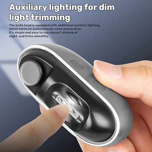 Miniatura 3 de Imwing Easyclip, cortaúñas Imwing, molinillo de uñas eléctrico y recortador 2 en 1 con luz LED, cortaúñas automático seguro para personas mayores,
