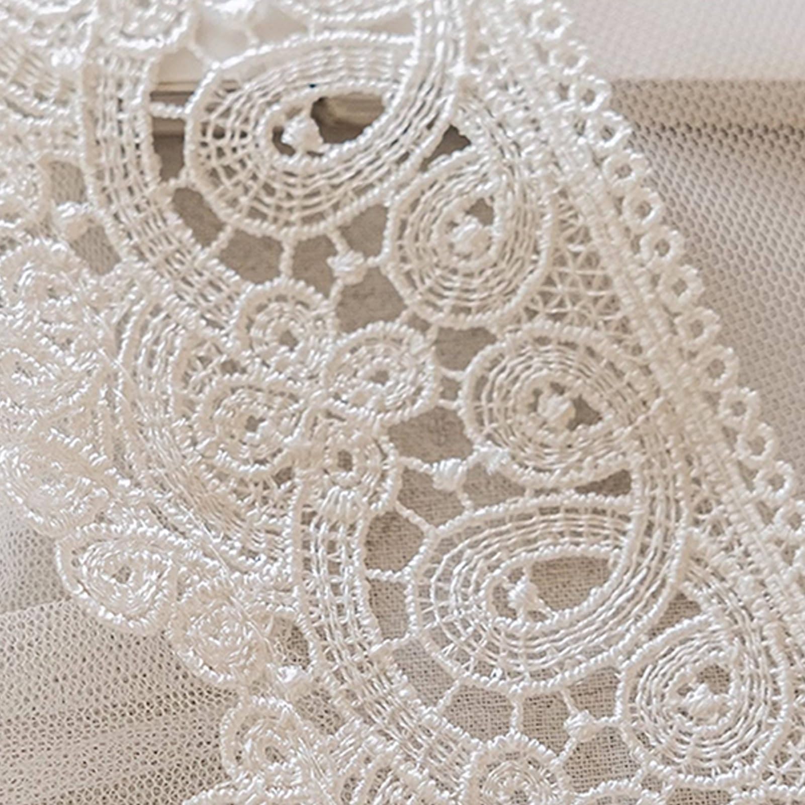 Rideaux Court Volants Cuisine en Voile Blanc, Rideaux Cuisine Style | Rideaux Fenêtre De Cuisine Au-dessus L'évier, Demi-fenêtre Filtrant Lumière, Rideau Bistro(98.4LX 15.7Hin/250LX 40Hcm)