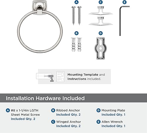 Vista 205 de Amerock Toallero negro mate – 7-9/16 pulgadas (7.559 in) de longitud – Soporte para toallas de baño y cocina Mate negro