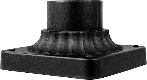 Designers Fountain Base de luz de poste para exteriores, montaje de muelle de 5.75 pulgadas para terraza, porche y patio, aluminio fundido, negro,
