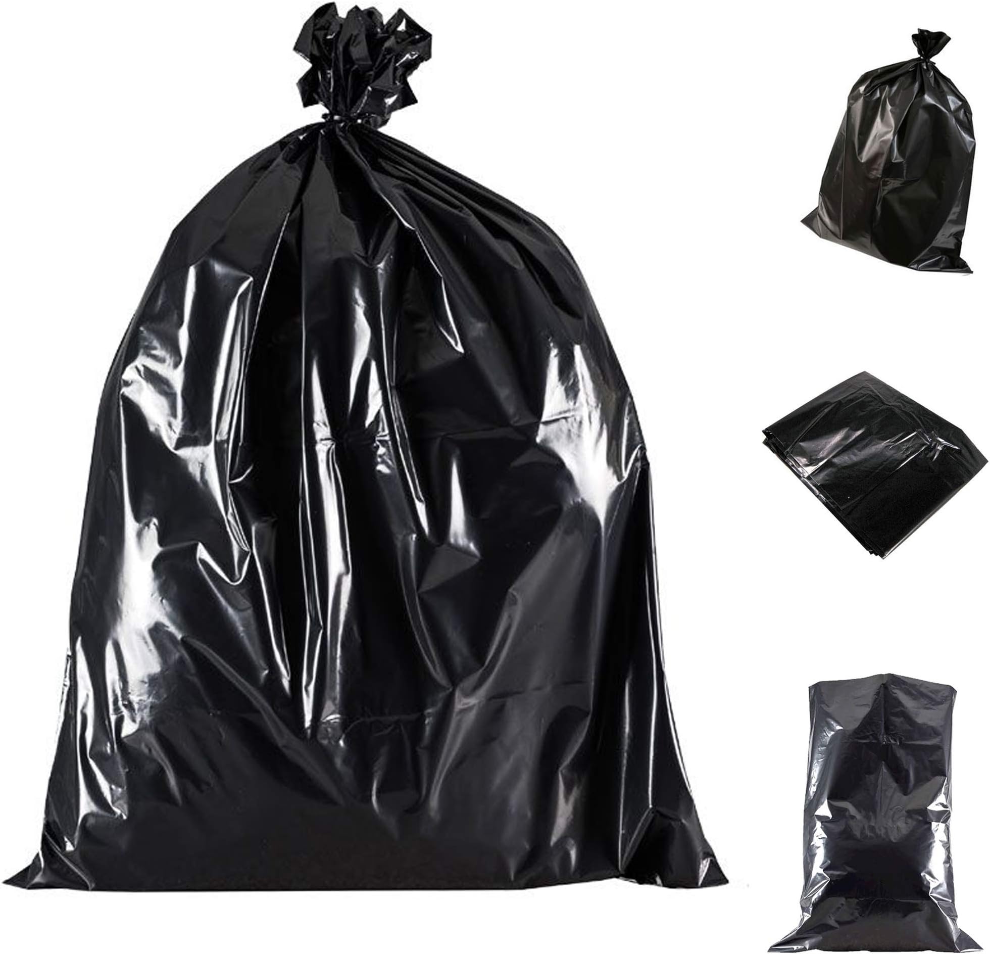 20 Heavy Duty Extra Strong 50L Black Refuse Sacks, Bin Liners, BinBags ...