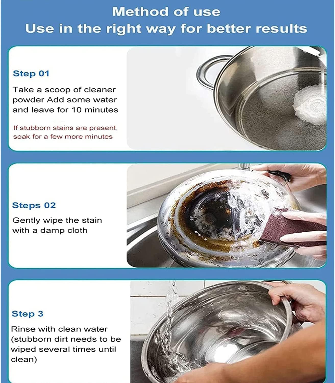Calyrex Rust Remover | Foam Rust Remover Kitchen All-Purpose Cleaning Powder | Kitchen Instant Cleaning Powder | Kitchen Cleaner, Soak Greasy Dirt, Polish Shiny Surfaces, Cleaning Supplies - (1 Pc)