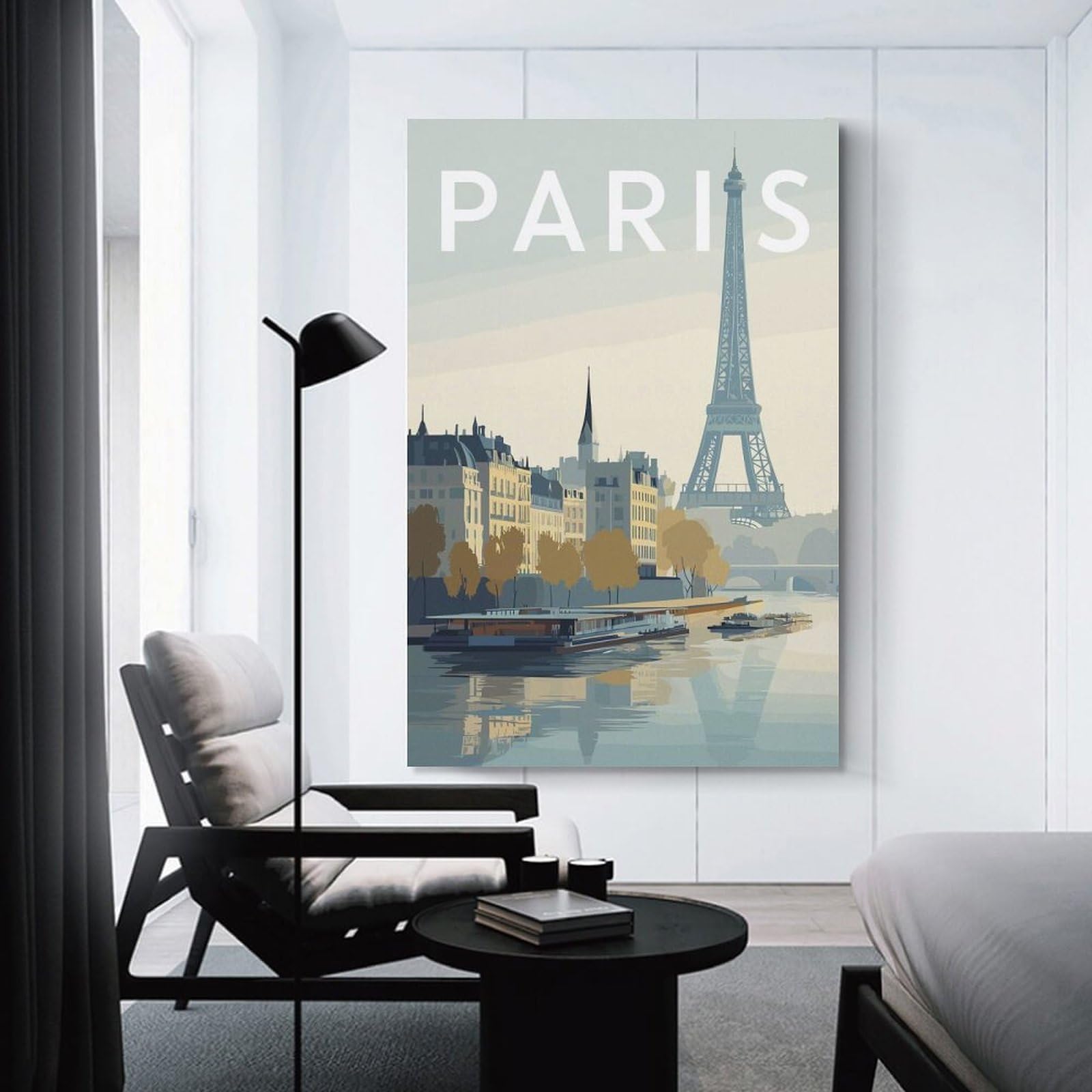 Paris Cityscape with Eiffel Tower(2) Canvas Art Print, 24x36inch(60x90cm), for Bedrooms, Workspaces And Everyday Interiors, A Flexible Wall Accent for Shared Spaces