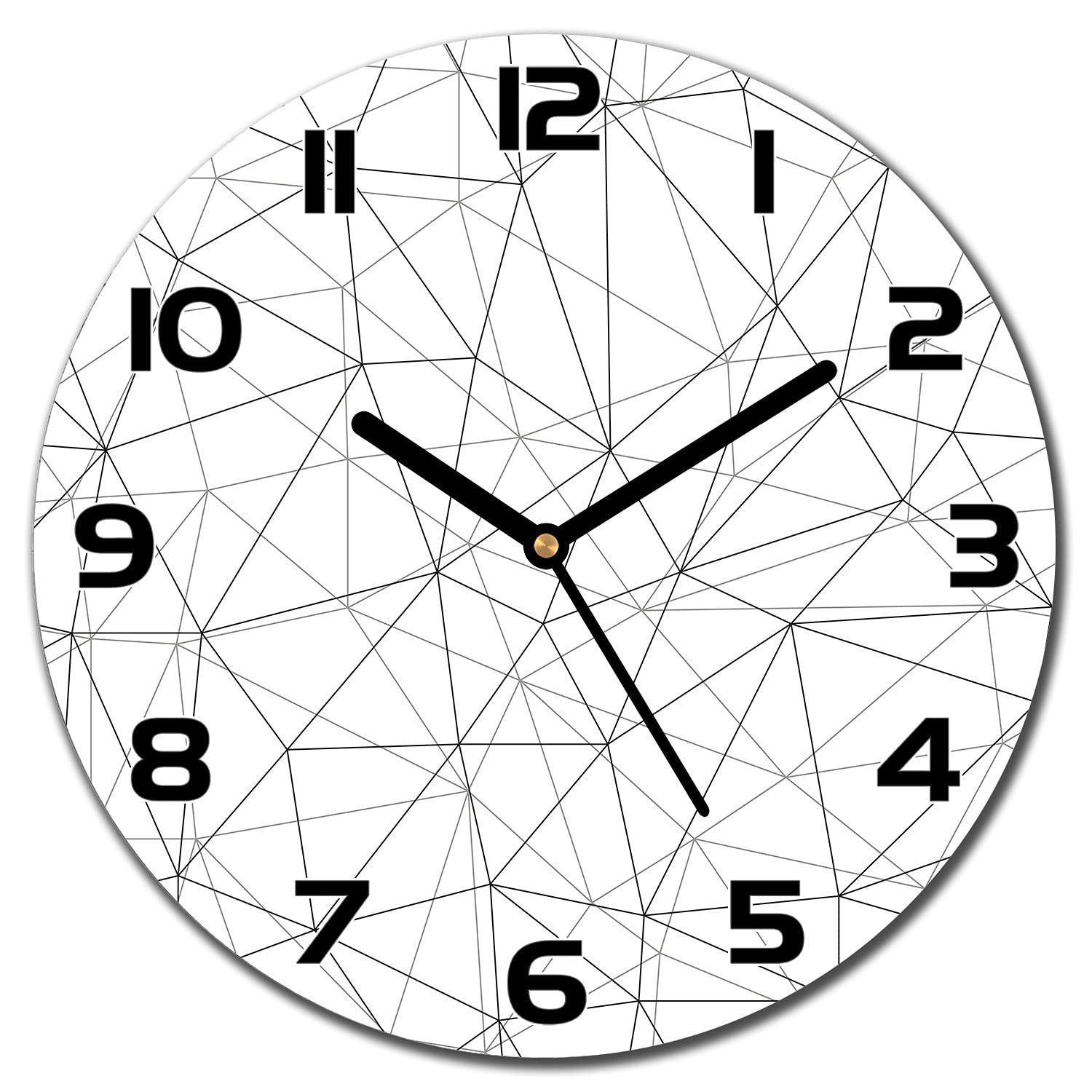 Horloge en Verre Sécurité de 30 cm au Design Géométrique Haut de Gamme