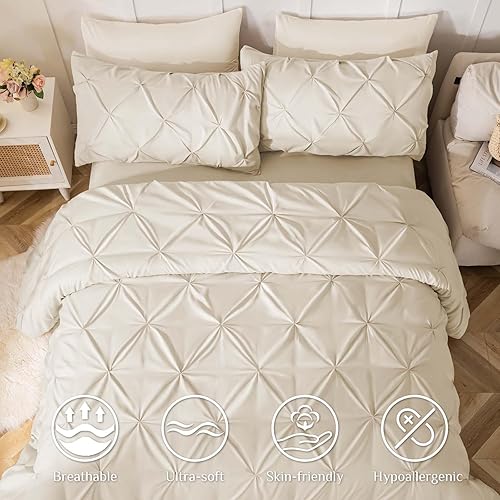 Miniatura 2 de JOLLYVOGUE - Juego de edredón Queen de 7 piezas - Cama en una bolsa Queen para todas las estaciones, juegos de edredón con pinzas con edredón,