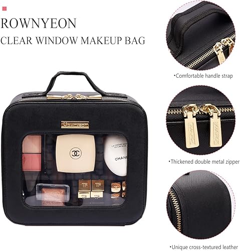 Miniatura 4 de ROWNYEON Bolsa de maquillaje TPU, negro - pequeño, Negro-pequeño