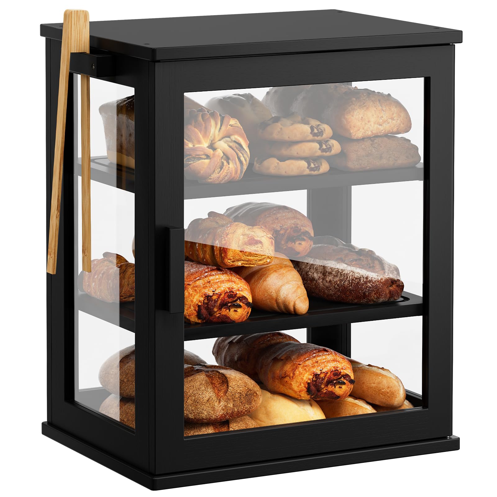 Boîte à pain noire WOWLIVE anti-gaspillage pour conserver le pain fait maison