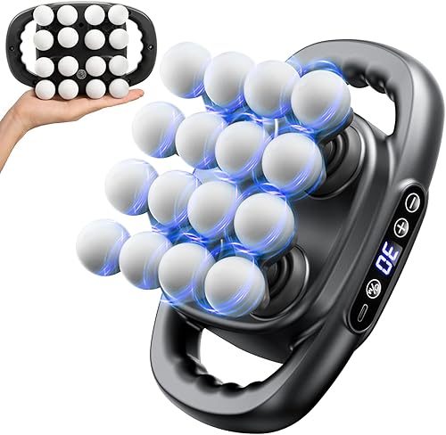 Mini pistola de masaje mejorada de 16 cabezas, masaje eléctrico de tejido profundo, 3 modos, 30 niveles de velocidad, utilizada para aliviar el