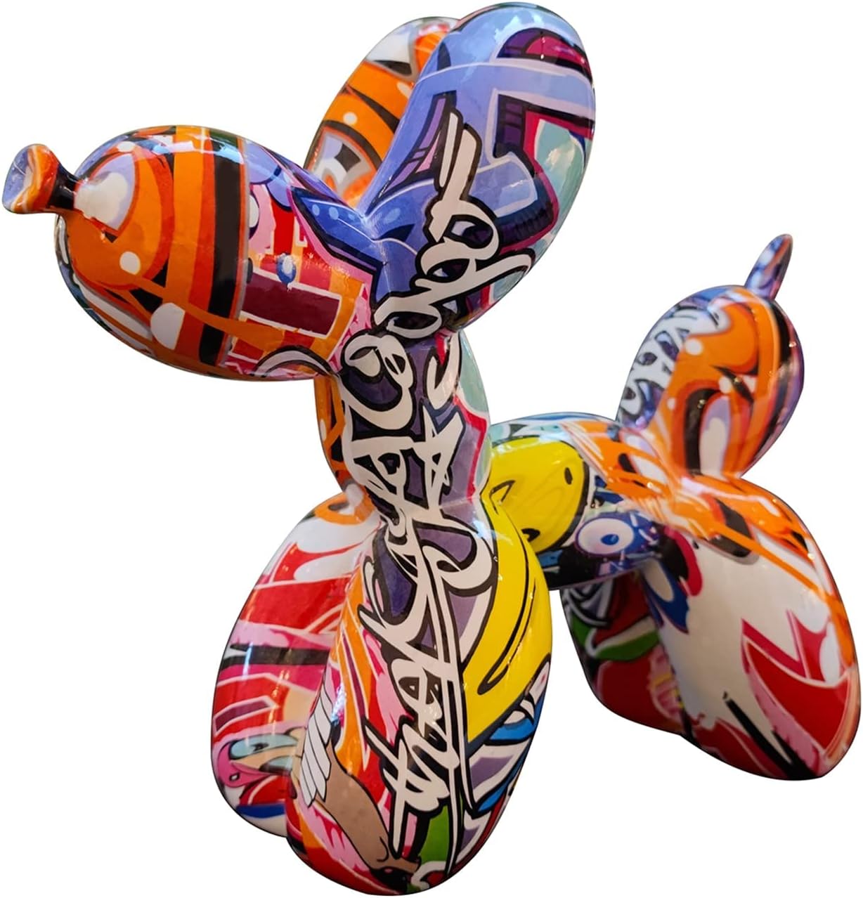 Balloon Dog, Mini Standing Colorful Balloon Dog Statue, Resin Creative Cute Animal Craft for Home Bedroom Living Room and Office Decoration