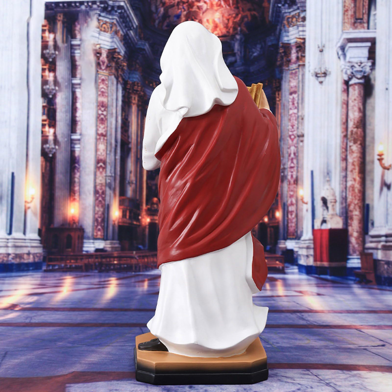 Scultura classica elegante del musicista dipinta a mano con dettaglio arpa in resina, regalo per appassionati musica, statuetta in resina