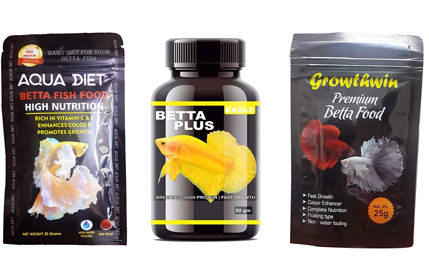 Best Betta Fish Food Combo Set of 3 Types Aquadiet, Eagle and Growthwin Betta Fish Foods by Raccoonse (B0BPP7Y4VR) Amazon Price History, Amazon Price Tracker
