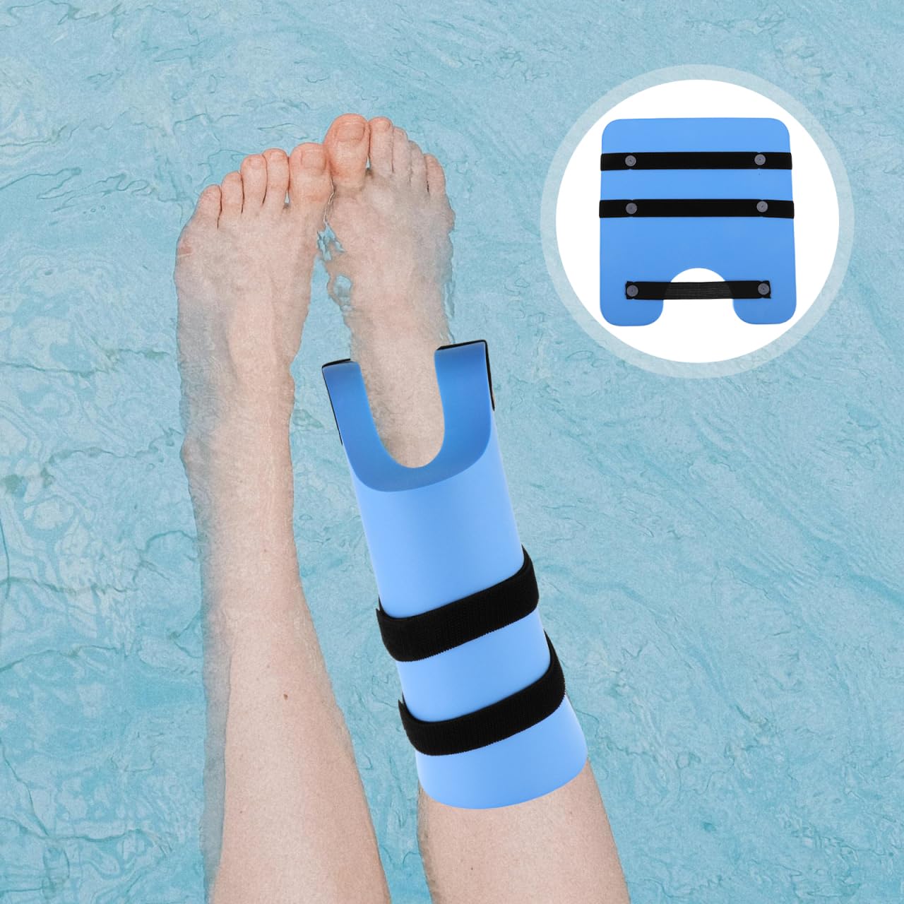 Totority EVA Float Belt Resistance Bands 2pcs Blau - Leichte Aqua Manschetten für Pooltherapie & Krafttraining, Verstellbare Rückenstütze für Erwachsene & Senioren