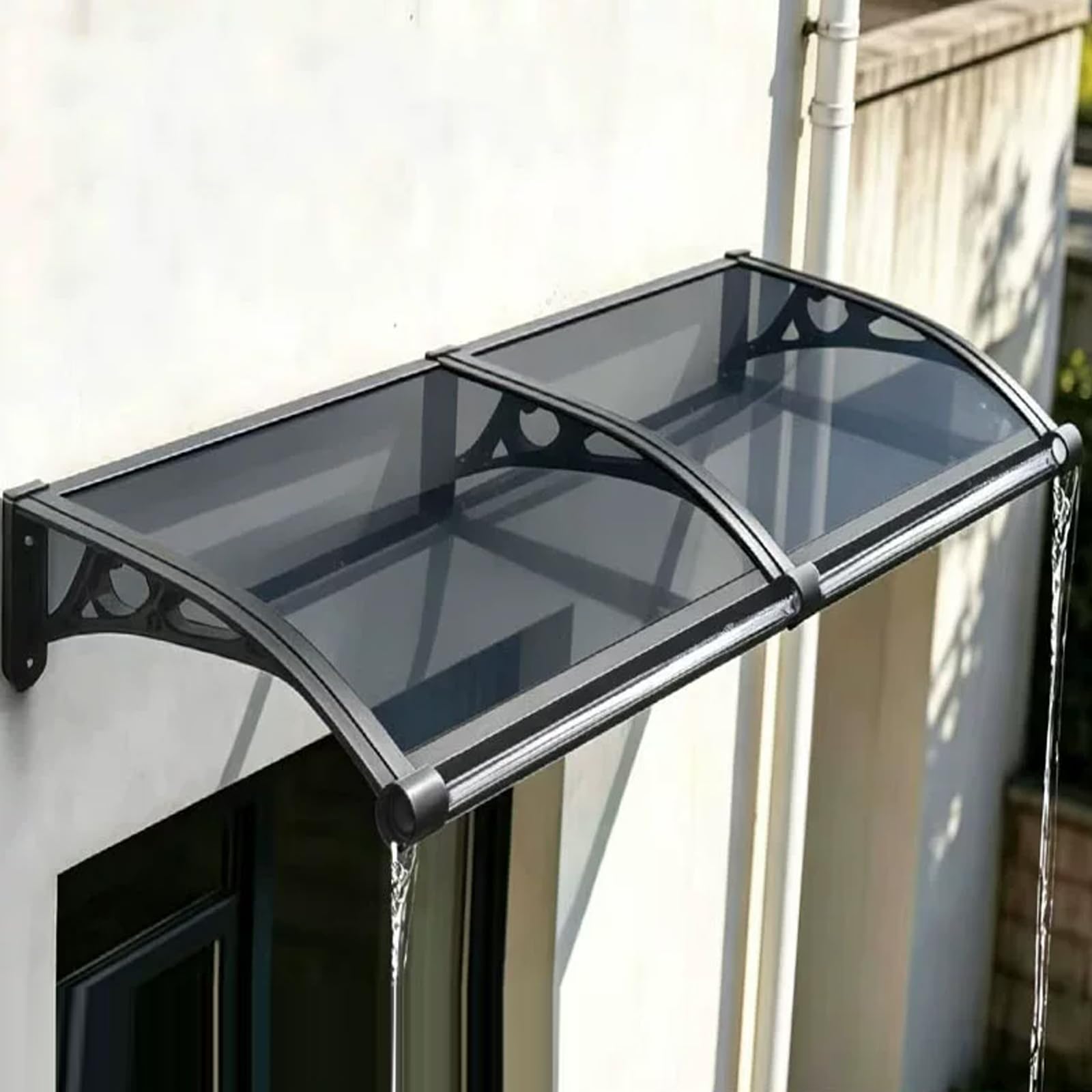 Pensilina Copriporta in Policarbonato,Lunghezza 40–600 Cm,Tenda da Veranda (150x70cm)