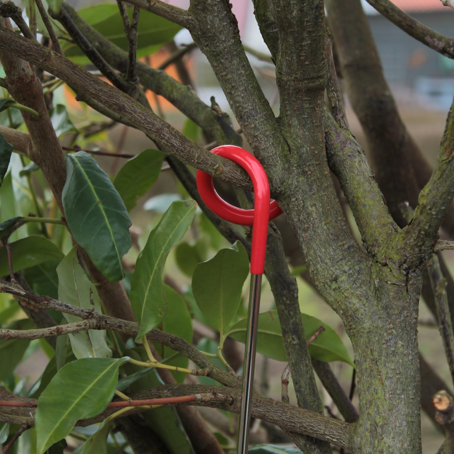 com-four® 2X Porta Lanterna per Campeggio e Giardino - Gancio per Lanterna - Gancio per Pali della Tenda - Sospensione per Lampada da Tenda - Gancio per Appendere (2 Pezzi - Colore Rosso + Argento)