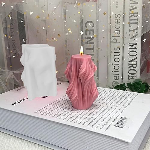 Miniatura 6 de Molde de vela ondulado tallado geométrico irregular de silicona para jabón, fondant, chocolate, caramelo, pastel, molde de yeso, arcilla para arte