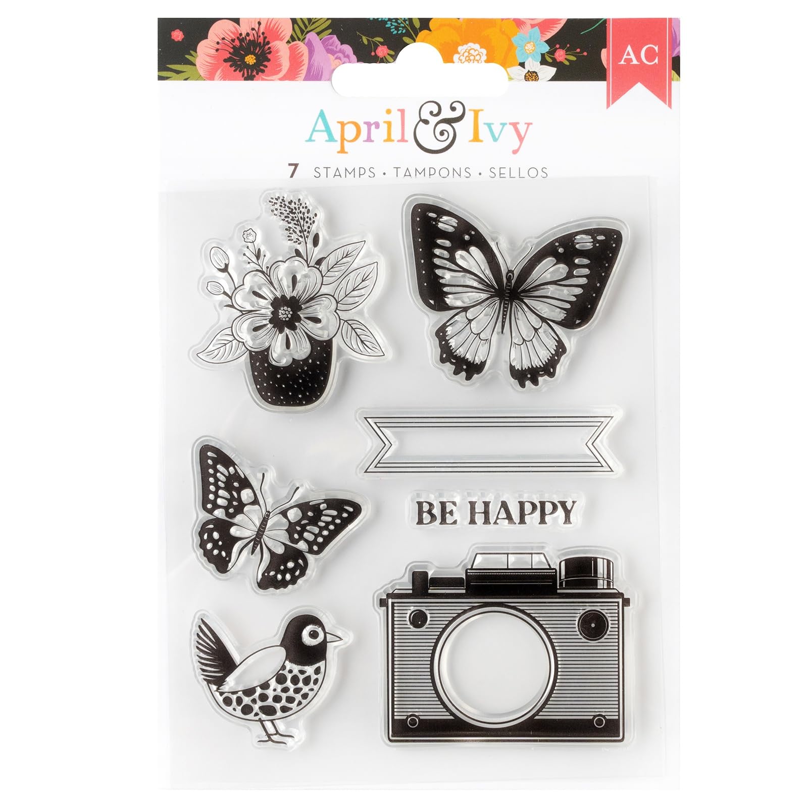 Tampons acryliques haut de gamme April And Ivy aux motifs fins