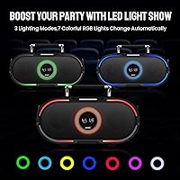 Vista 2 de RHM K666PLUS Karaoke Machine with Powerful Sound, Deep Bass & Led Light, 2 Wireless Microphones, 7 Hours Playtime, Support Bluetooth/AUX/USB/PC for