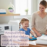 Vista 5 de Biokleen Detergente natural para ropa, 300 cargas HE, líquido, ecológico, a base de plantas, sin fragancia artificial, colores ni conservantes