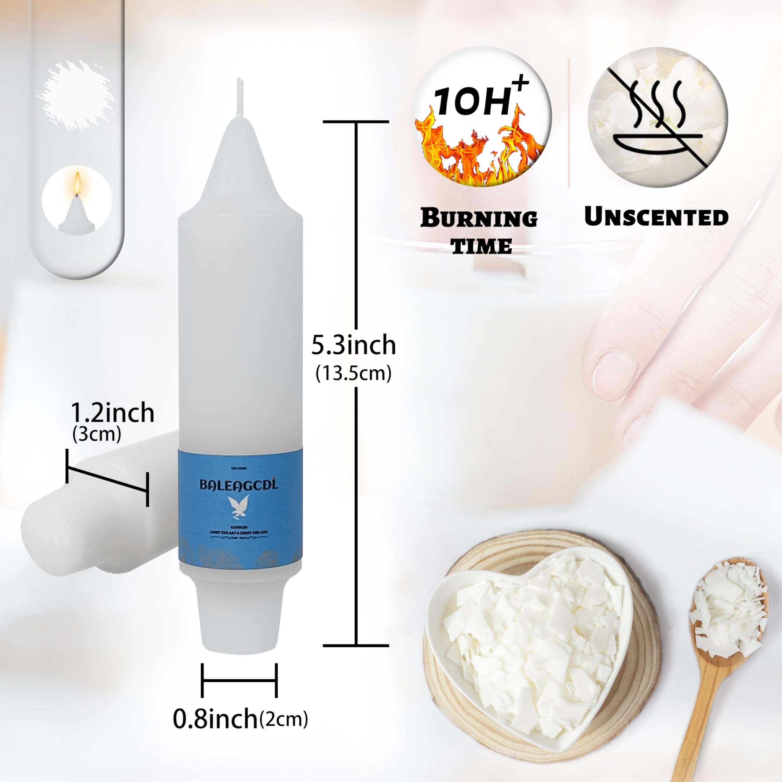 Handmade Unscented White Taper Candles Long Lasting Burn 5inch Short Smokeless Candlesticks Elegant Design for Home Décor Weddings Holiday Seasons Gifts