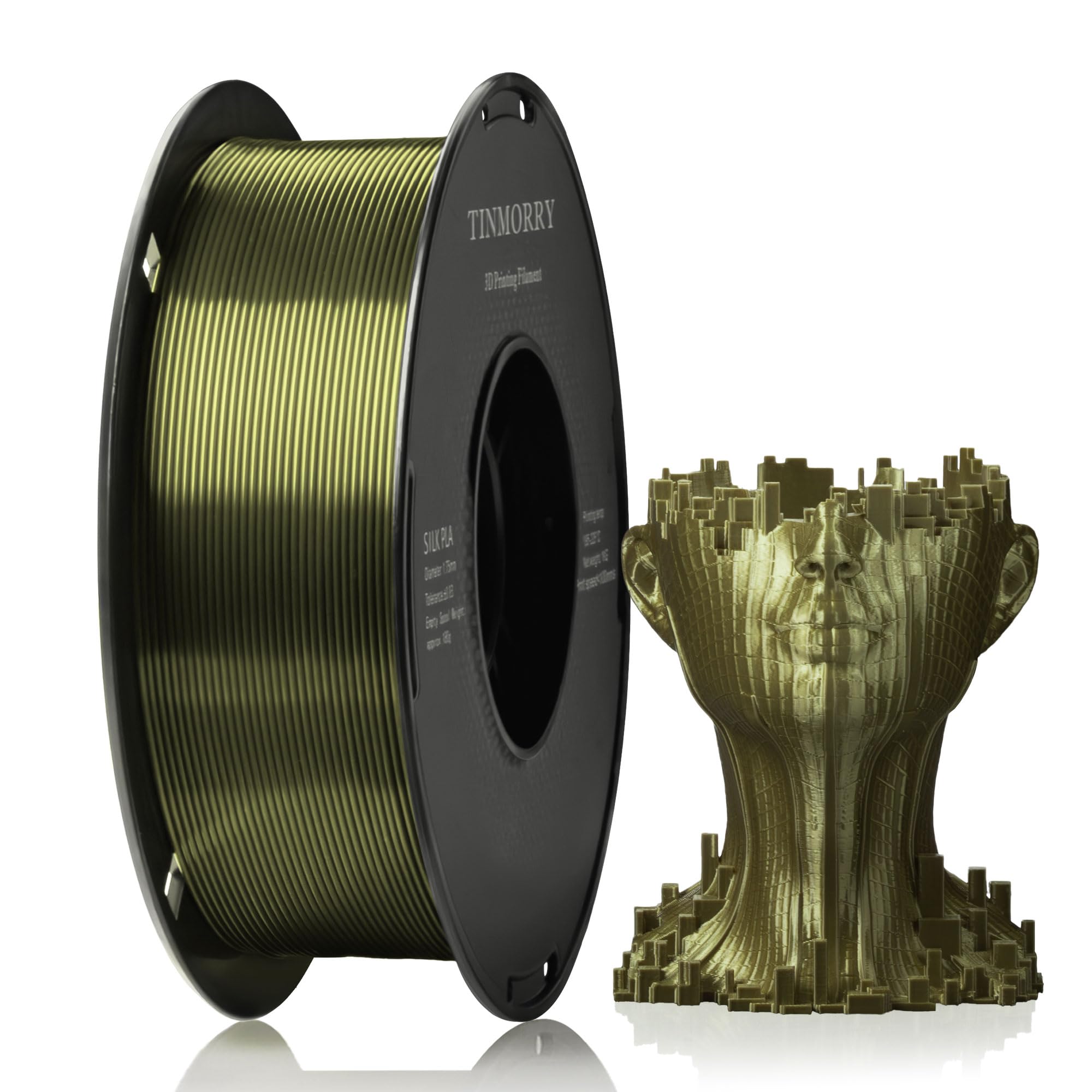 TINMORRY Silk PLA Filament 1.75 mm, 1 KG, Silk Light Bronze | Silk Finish, Easy Printing, Smooth Feeding, Neatly Wound, Beginner-Friendly, Compatible with Most FDM 3D Printers
