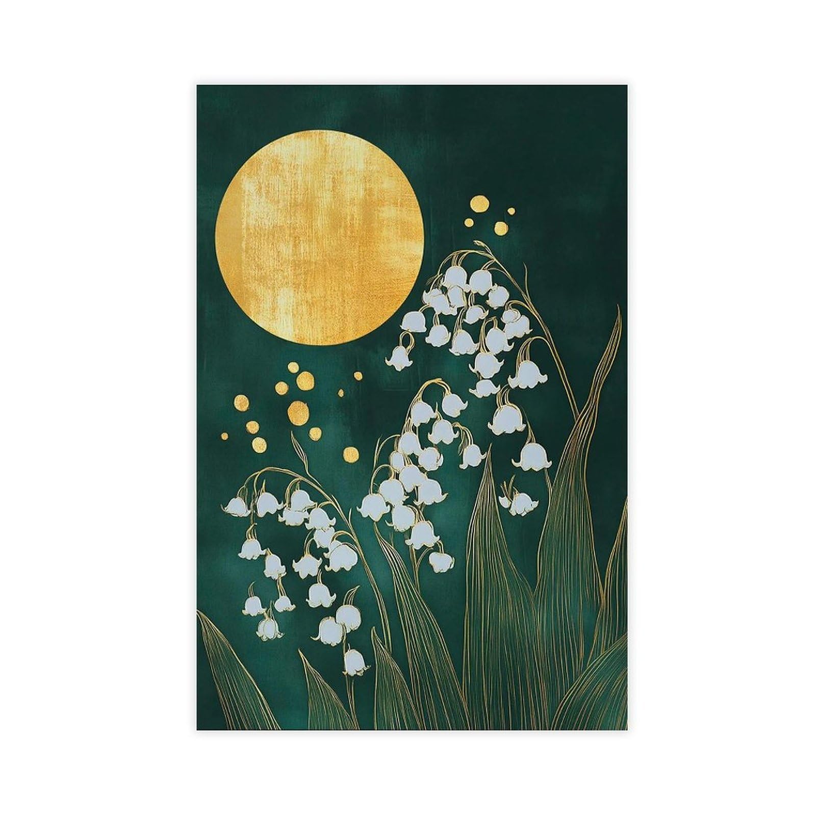 Bareronor Lily of The Valley Canvas Poster for Bedroom Decor Gift