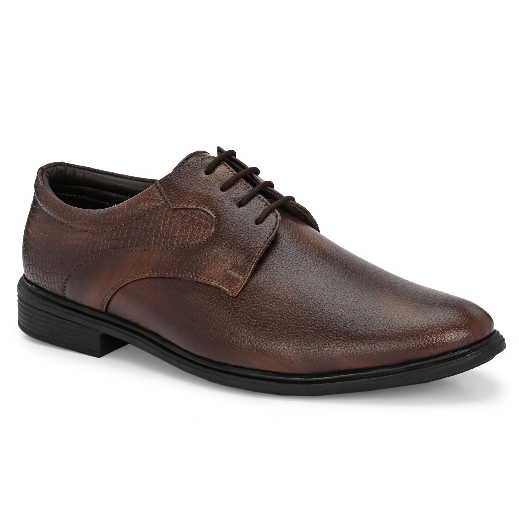 averatto Men's Textured Synthetic Leather Formal Shoes | Lightweight Airmix Sole Croc-Embossed Derby-picture-18
