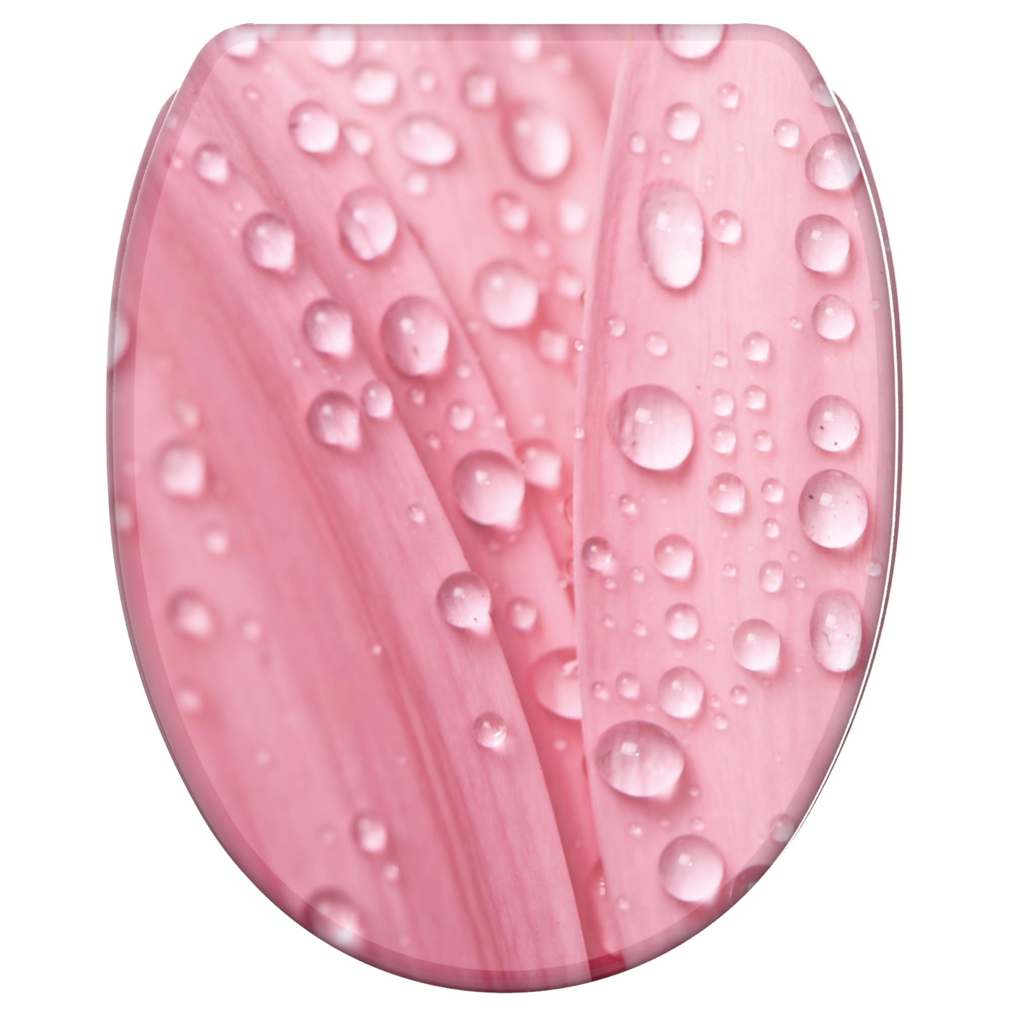 Sanilo Soft Close Toilet Seat with Quick Release, Toilet Lid Detachable at the Press of a Button, Easy Installation from Above (Pink Flower) — image 1
